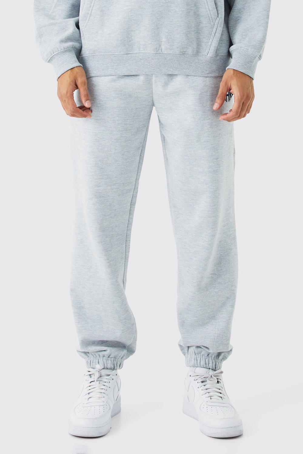 Mens Grey Man Oversized Basic Jogger, Grey